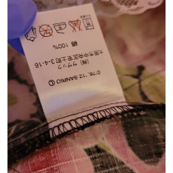 Hello Kitty Top Shorts Outfit Size Small Black Lace Rose Halloween Gyaru Cosplay - Picture 2 of 15